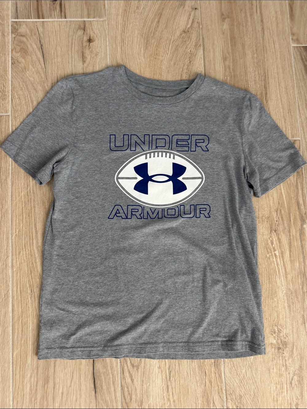 Under Armour Gray Tee with Navy Logo